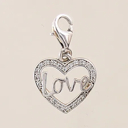 Hänge Hjärta med vita stenar, Thomas Sabo, längd: 23mm, bredd: 14,7mm, silver 925/1000 Vikt: 1,5 g