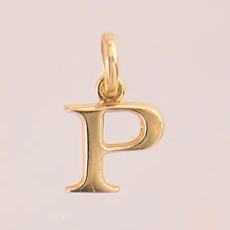 Hänge bokstaven P,  12x6mm, 18K  Vikt: 0,6 g