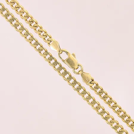 Kedja Pansar, längd 52cm, bredd 3mm, ojämnheter, 18K  Vikt: 19,8 g