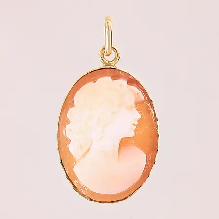 Hänge med camé, 27x15mm, 18K Vikt: 1,9 g