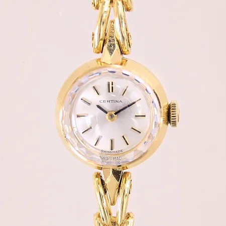 Damur Certina, 18K, manuell, integrerad länk 18K, Ø17mm, numrerad 0810 097 449080, längd inklusive ur 17,5cm, safirglas, inga tillbehör, bruttovikt: 24,2g 