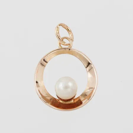 Berlock med pärla, höjd ca 15mm, 18k Vikt: 1 g