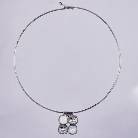 Collier Dyrberg & Kern, med stenar, vitmetall, Ø 12,6cm