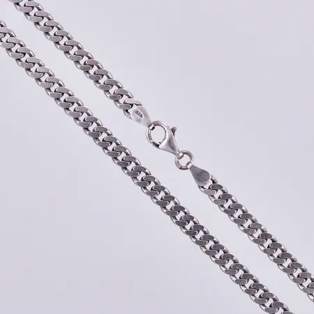 Kedja Pansar, längd ca 46cm, bredd ca 6mm, GHA/1000 silver Vikt: 27,6 g