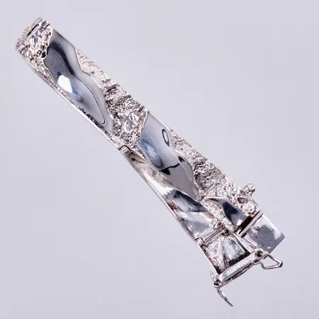 Armband, längd: ca 18cm, bredd: ca 9mm, 925/1000 silver  Vikt: 20,3 g
