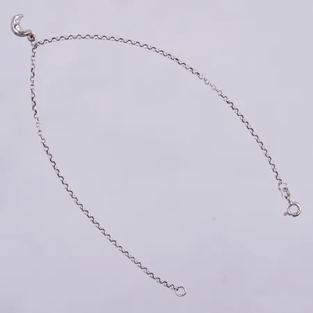 Vristlänk med berlock, längd: ca 25cm, bredd: ca 1mm, 925/1000, silver Vikt: 2,4 g