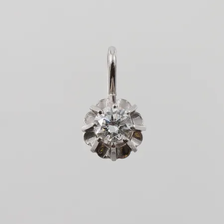Hänge vitguld med diamant ca 0,25ct ca VSI, höjd ca 11.5 mm, 14k. Vikt: 0,5 g
