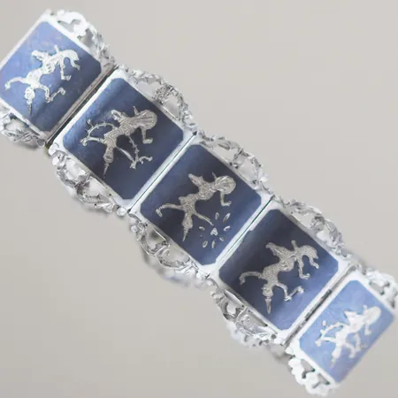 Armband Siam, sterling silver, Längd 16,5cm Bredd 2,3 cm, 32,5 gr, trasigt lås Vikt: 32,5 g