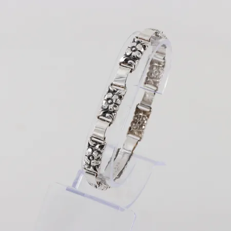 Armband, längd 20cm, bredd 8,5mm, Ceson Guldvaru Ab Göteborg 1954, silver Vikt: 14 g