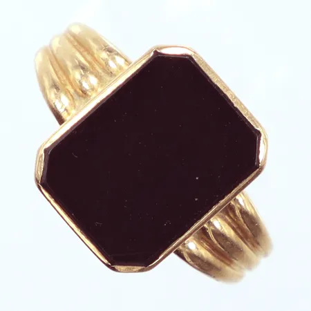 Ring svart sten, Ø20, 18k  Vikt: 4,2 g