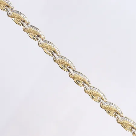 Armband, 18,5cm, bredd 7,5mm, ihåligt, bruksslitage, 18K Vikt: 12,5 g