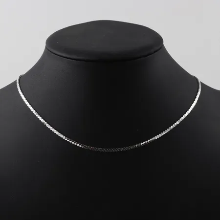 Kedja platt, längd 42,5cm, bredd 2,2mm, Balestra, silver  Vikt: 5,2 g