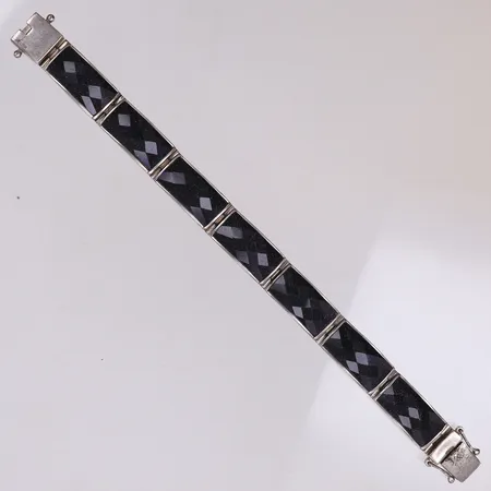 Armband med stenar, längd 18,5cm, bredd 12mm, silver 925/1000 Vikt: 49,8 g
