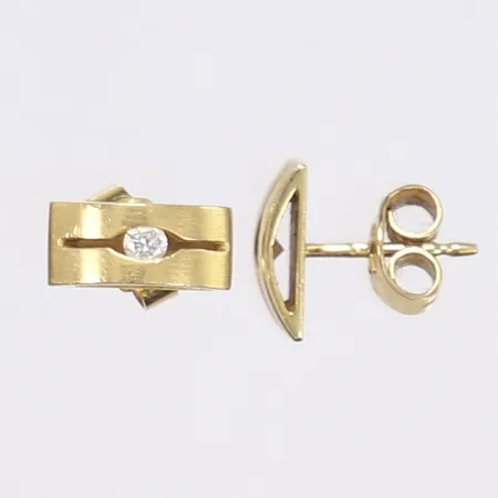 Ett par örhängen med diamanter 2 x ca 0,05ct, 10x5mm, omaka snurrebussar, 18K Vikt: 2,5 g