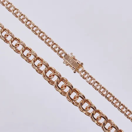 Collier doserad Bismarck, längd ca 41,5cm, bredd ca 4-8mm, GHA 18K Vikt: 21,9 g