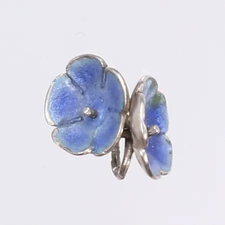 Hänge, blommor med blå emalj, 10x8mm, missformad, silver 830/1000 Vikt: 0,7 g