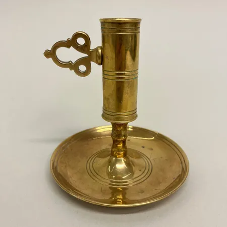 Kontorsljusstake Malm, Morells Gjuteri Mora, bruksslitage, mässing, höjd 11cm
