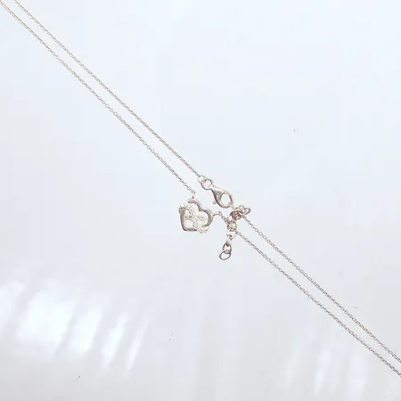 Collier, hjärta, längd 42cm - 45cm, silver 925/1000 Vikt: 2,8 g