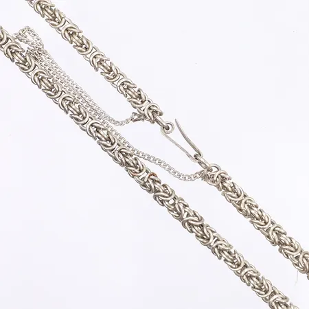 Halskedja kejsarlänk, 52cm, bredd 4mm, säkerhetskedja, silver 925/1000 Vikt: 34,3 g