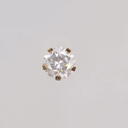 Udda örhänge med vit sten, Ø5mm, saknar snurrebuss, 18K  Vikt: 0,3 g