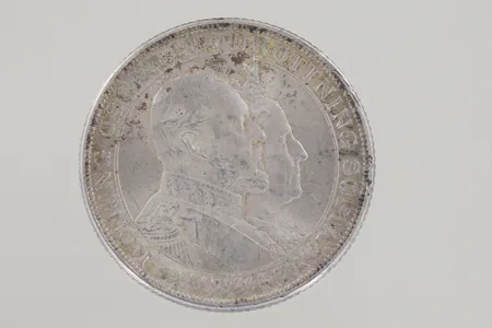 Silvermynt 2 kr, oscar II/Sofia år 1857-1907 Vikt: 15 g