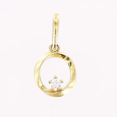 Hänge, sten, 13x7mm, 18K. Vikt: 0,4 g