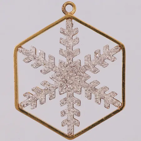 Hänge, snöflinga, 40x32mm, gulmetall