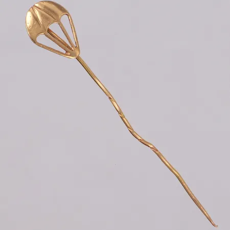 Nål, längd 63mm, bredd 1-11,3mm, böjd nål, 18K  Vikt: 1,3 g
