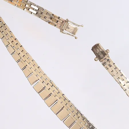 Halscollier, 38,5cm, bredd 5-10mm, slitage, 14K Vikt: 26,7 g