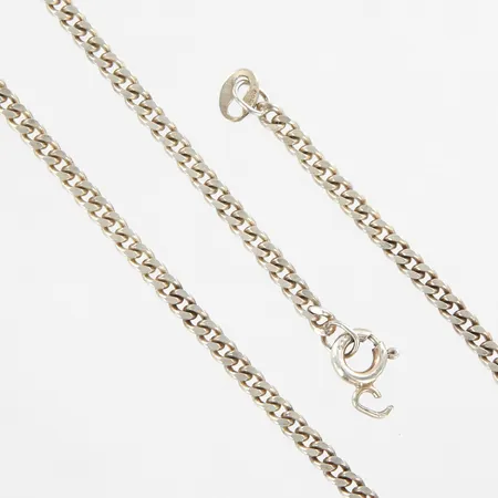 Kedja Pansar, ca 59cm, bredd ca 2,5mm, defekt lås, 925/1000 silver Vikt: 9,3 g