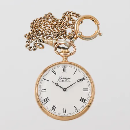 Fickur Certina Kurth Freres, tickar igång men ej funktionstestad, diameter ca 41 mm, gulmetall. Vikt: 0 g