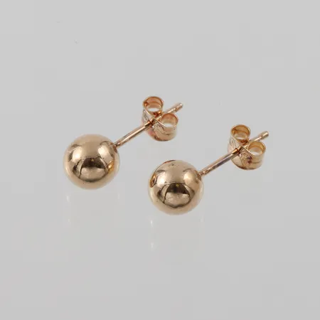 Örhängen paret, kulans diameter 6 mm, 18k. Vikt: 1 g
