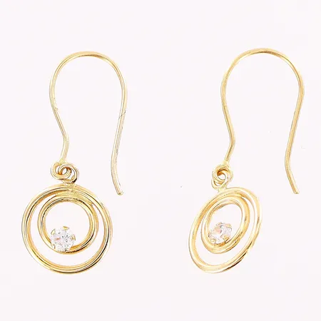 Ett par örhängen, stenar, 26x10mm, 18K. Vikt: 0,7 g