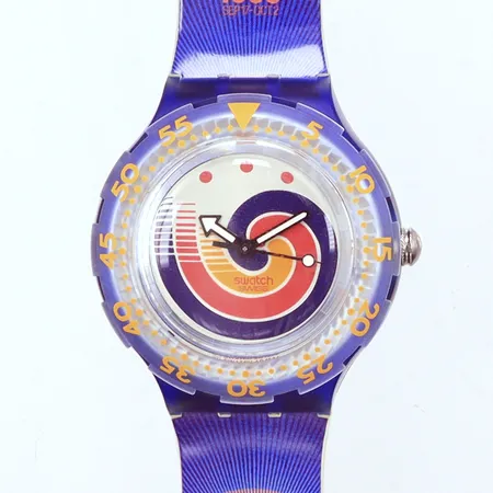 Herrur retro Swatch, Scuba 200, Seul 1988, originalask, behov av batteribyte, längd 23cm Vikt: 0 g