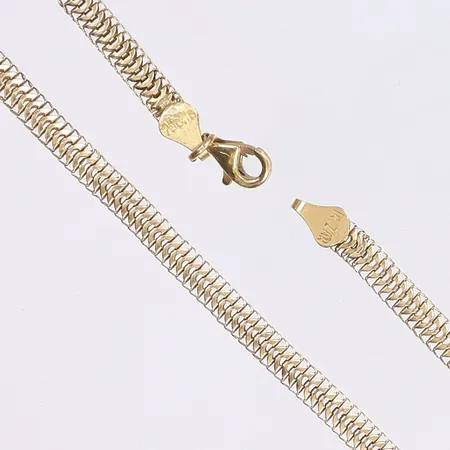 Halskedja, 60cm, bredd 4mm, bucklig, 18K Vikt: 13,5 g