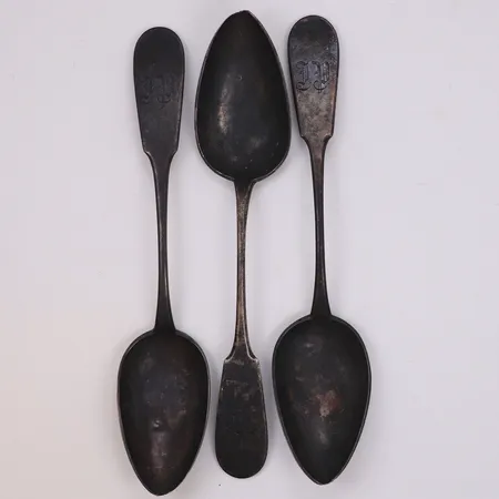 3 Skedar, längd 21cm, Finland, gravyr, silver 813/1000 Vikt: 122,3 g