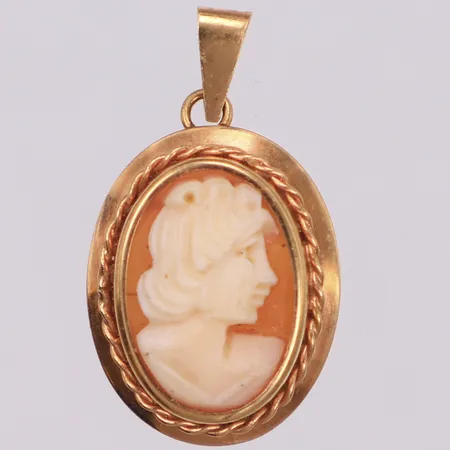 Hänge, camé, 23x14mm, 18K Vikt: 1,4 g