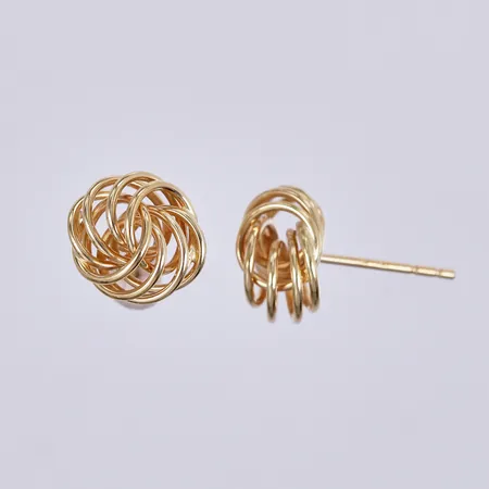 Ett par örhängen, Ø ca 10mm, saknar stoppers, 18K  Vikt: 1,3 g