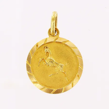 Hänge, stjärntecken stenbocken, 13x19mm, 18K Vikt: 1,5 g
