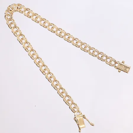 Armband Bismarck, 18cm, bredd 5mm, svenska stämplar, 18K Vikt: 9,8 g