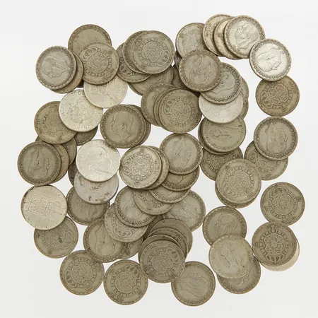Mynt, 76st 1kr, silver 400/1000, Vikt: 527,4 g