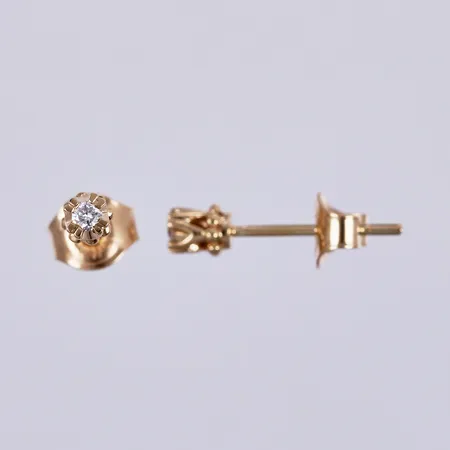 Ett par örhängen med diamanter ca 2x0,02ct, Ø ca 3mm, 18K  Vikt: 0,9 g
