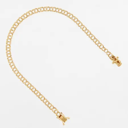Armband Bismarck, ca 19,5cm, bredd ca 4mm, slitage, 18K Vikt: 5,9 g