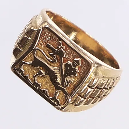 Klackring, stl 18¼, bredd 5-13mm, slitage, ostämplad, 18K Vikt: 17 g