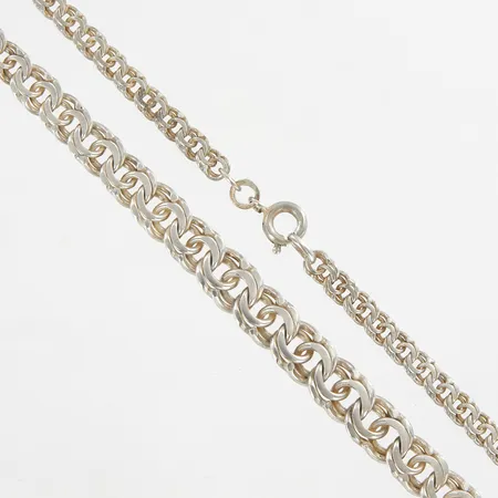 Collier Bismarck, 45cm, bredd: 4,5-8,5mm, silver 835/1000 Vikt: 20,9 g
