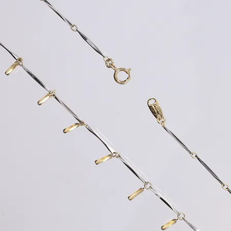 Halscollier, 41cm, bredd 1-7mm, Unoaerre, vitguld/rödguld 18K Vikt: 4,7 g