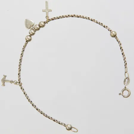 Armband, tro hopp och kärlek, längd ca 18cm, bredd 1,5-12mm, 925/1000 silver Vikt: 3,9 g