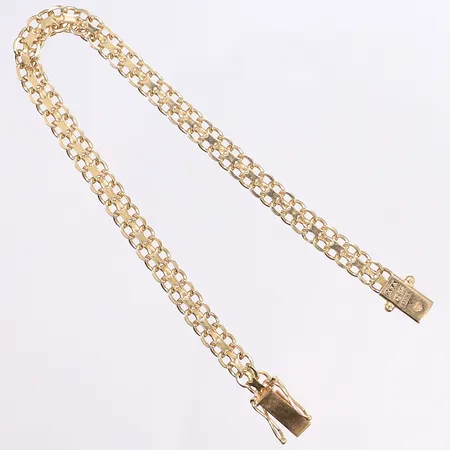Armband X-länk, 19cm, bredd 5mm, svenska stämplar, 18K Vikt: 10,1 g
