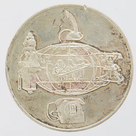 Mynt, Ericsson 1876-1976, Ø 39mm, Sporrong AB, år 1976, 830/1000 silver Vikt: 32,7 g