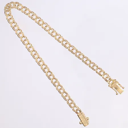 Armband Bismarck, 19cm, bredd 5mm, svenska stämplar, 18K Vikt: 7,6 g